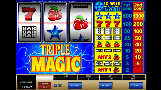 Игровой интерфейс Triple Magic 6
