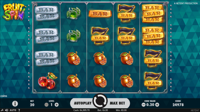 Игровой интерфейс Fruit Spin 3