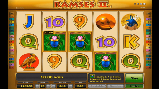 Игровой интерфейс Ramses II Deluxe 2